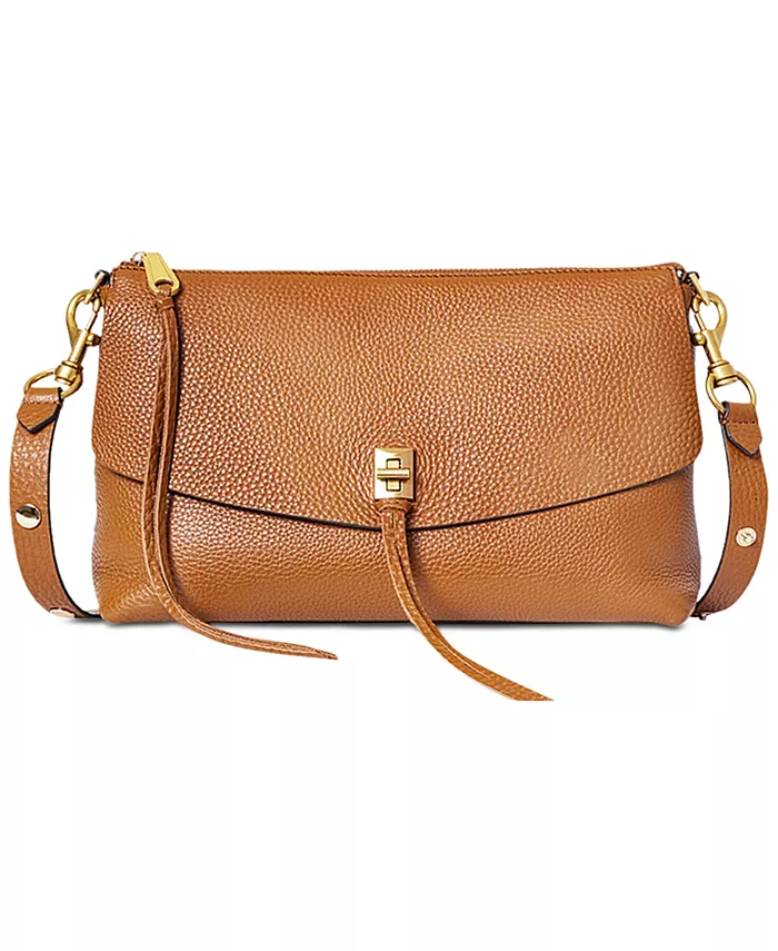 

Даррен Маленькая кожаная сумка через плечо с верхней молнией Rebecca Minkoff, коричневый