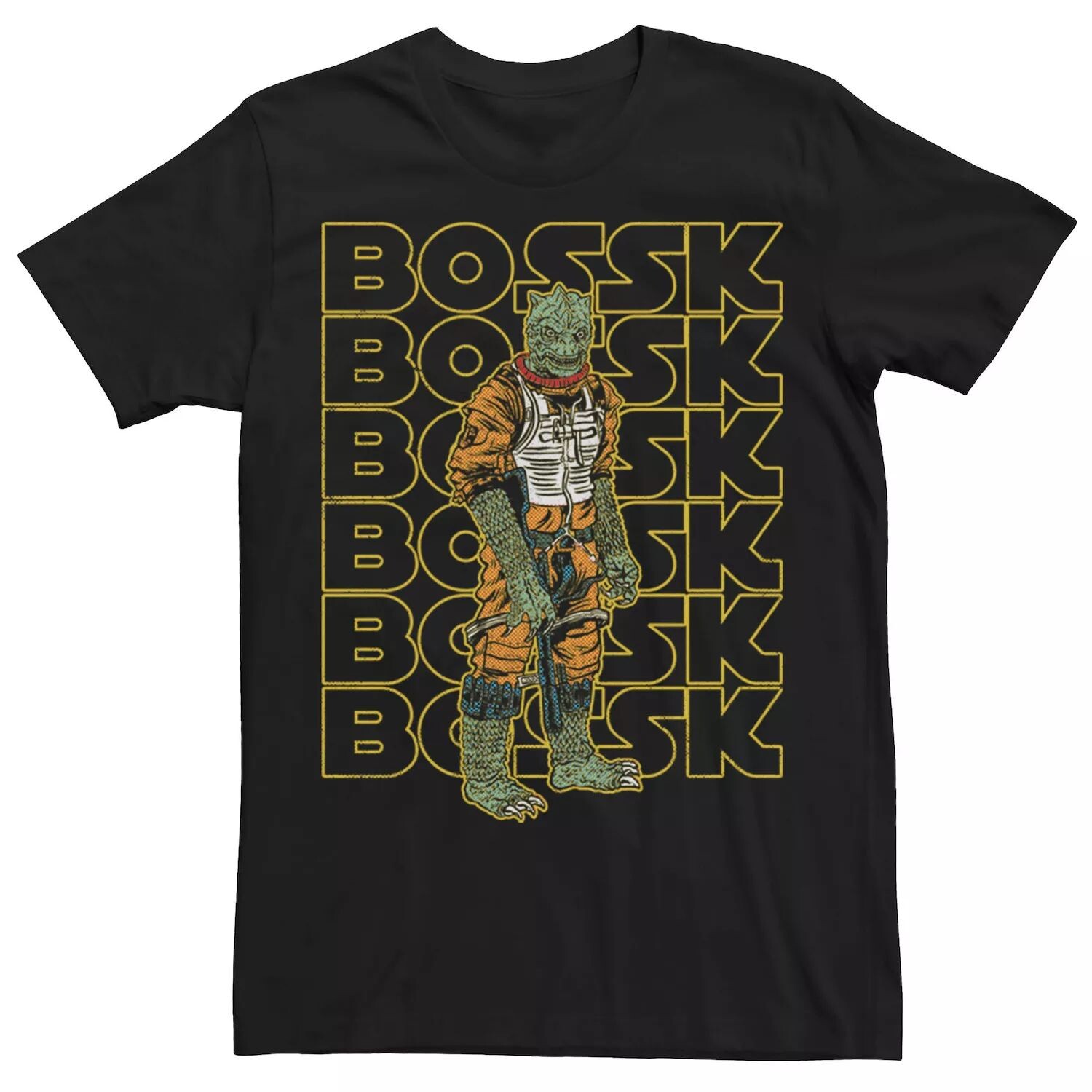 

Мужская футболка с портретом «Звездные войны» Bossk Word Stack, Black Licensed Character, черный