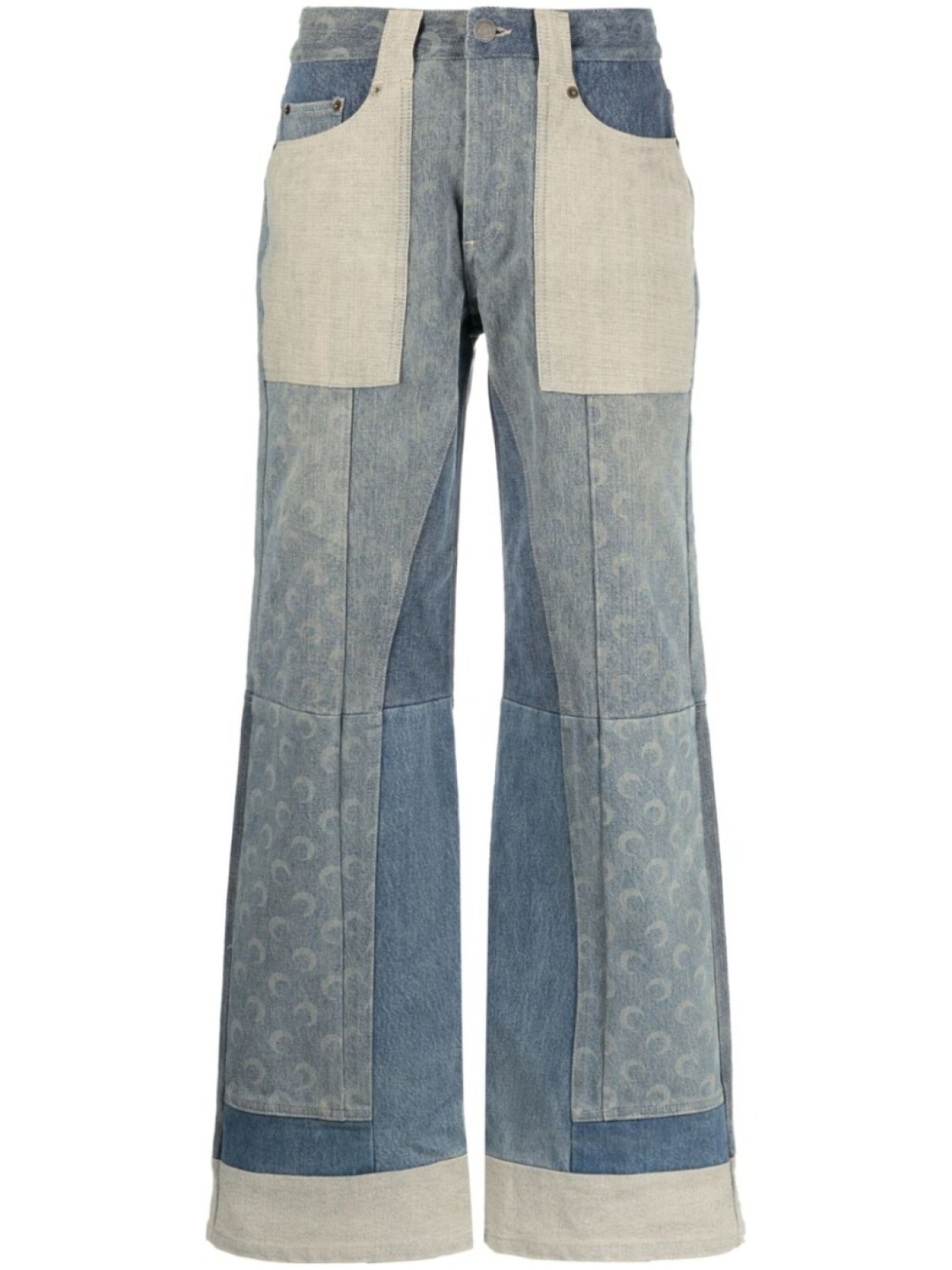 

Marine Serre Regenerated wide-leg jeans, синий