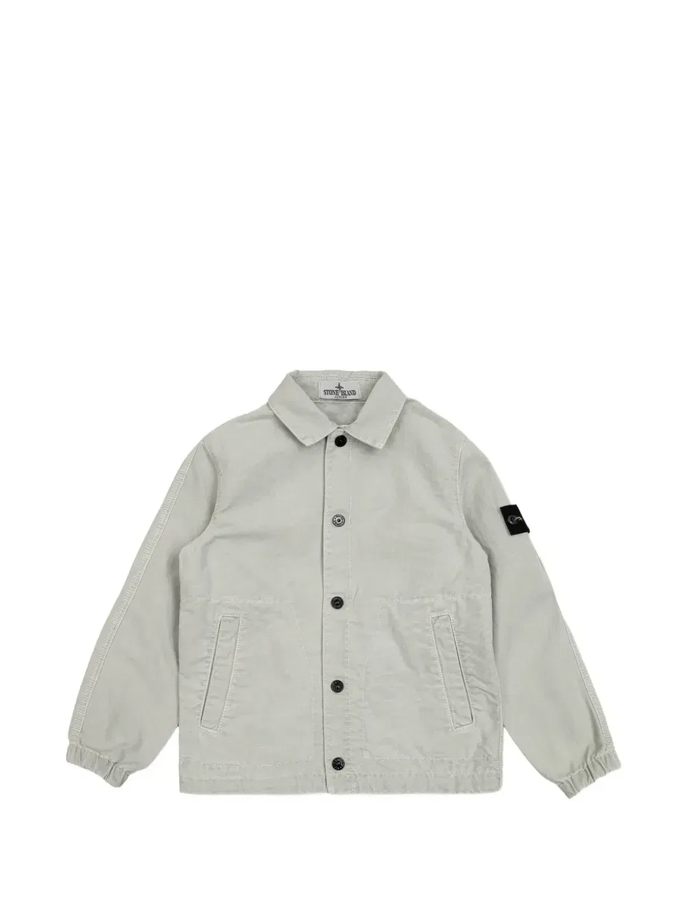 Куртка с нашивкой-логотипом на пуговицах Stone Island Junior, серый