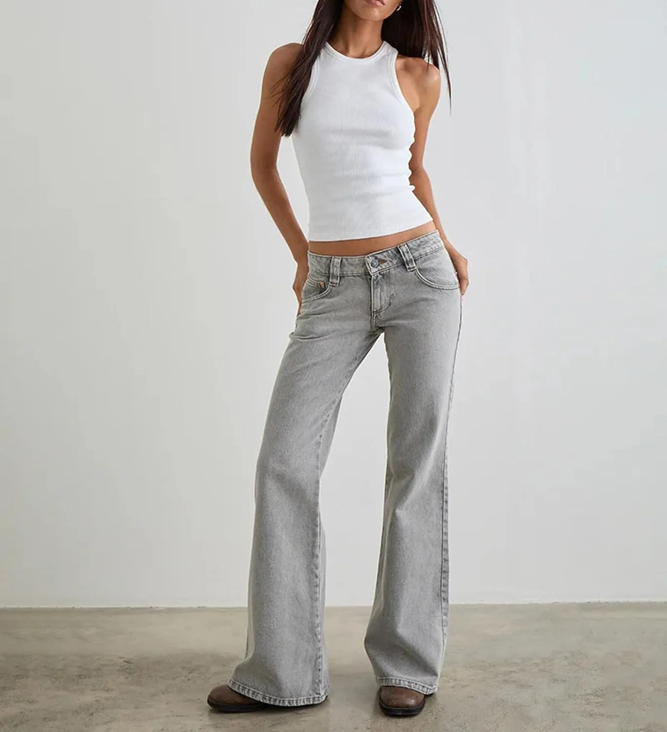 Женские джинсы bootcut low rise с растяжкой — фото 3