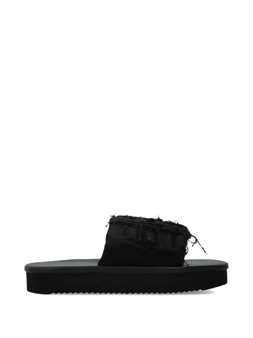 Шлепанцы с витой подошвой на платформе Rick Owens Drkshdw, черный