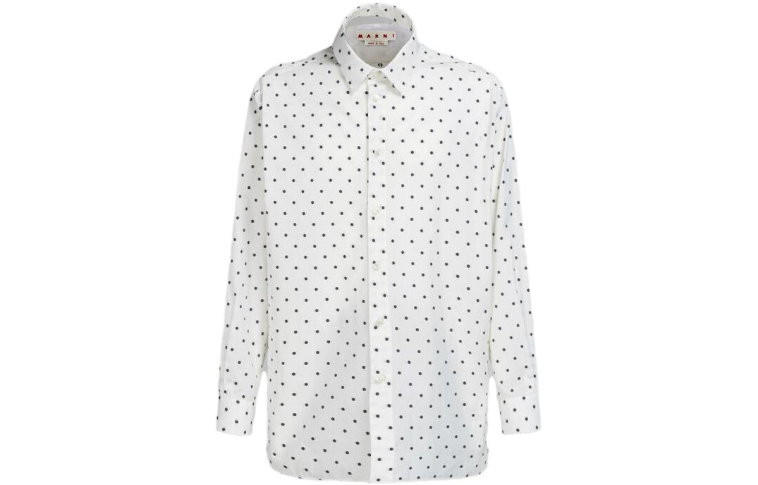

Рубашка из поплина с принтом в горошек MARNI, белый