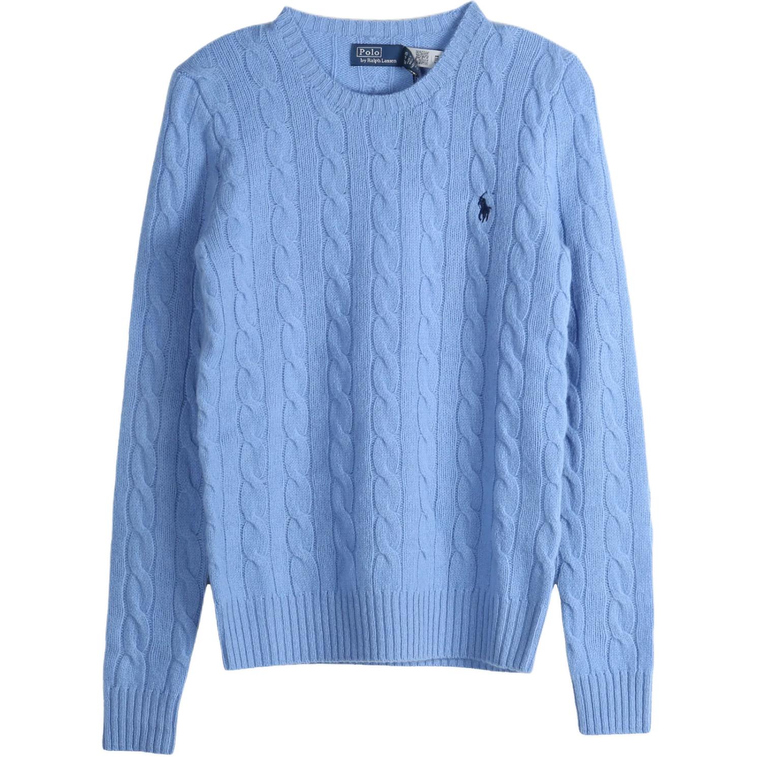 Джемпер с вышитым логотипом, вязка кос Polo Ralph Lauren, синий