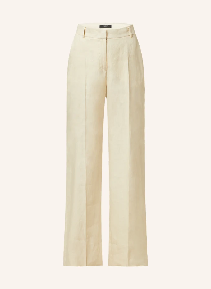 

Льняные брюки мализия Weekend Maxmara, экрю