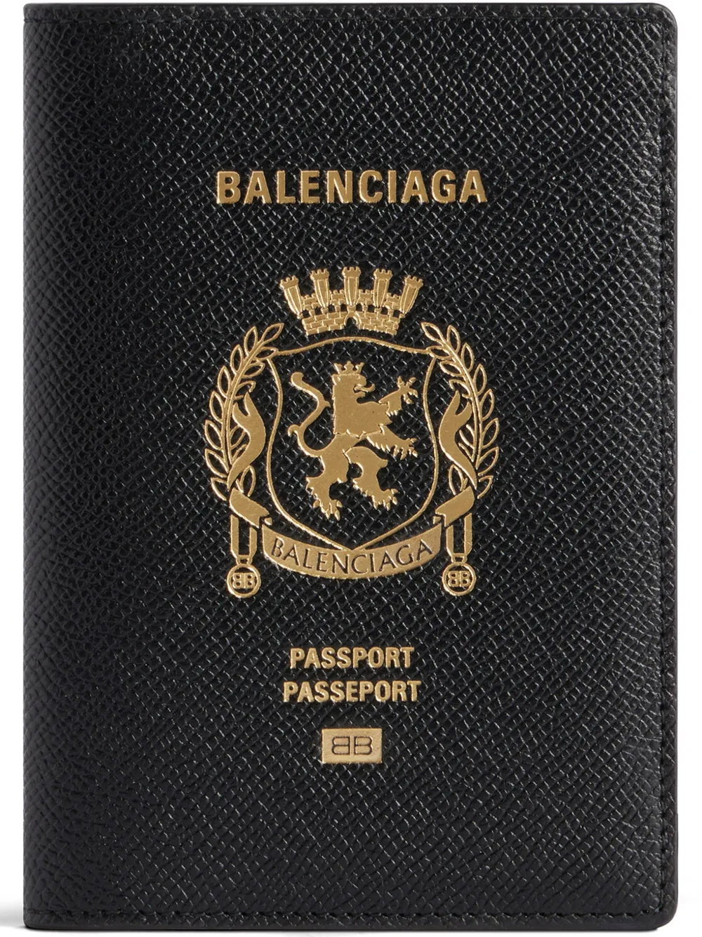 

Кожаная обложка для паспорта Balenciaga, черный