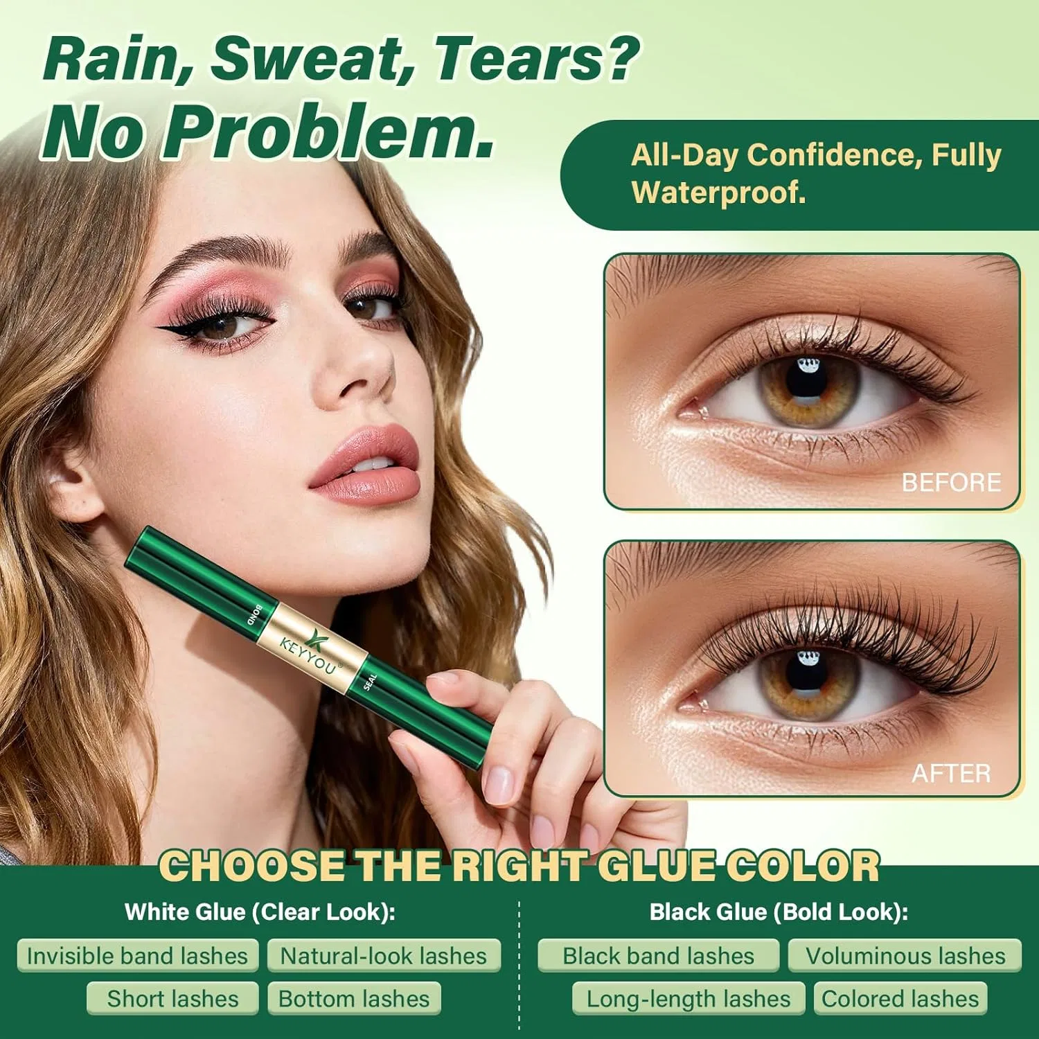 Клей для ресниц KEYYOU Lash Bond and Seal, 5 мл + 5 мл, черный — фото 4