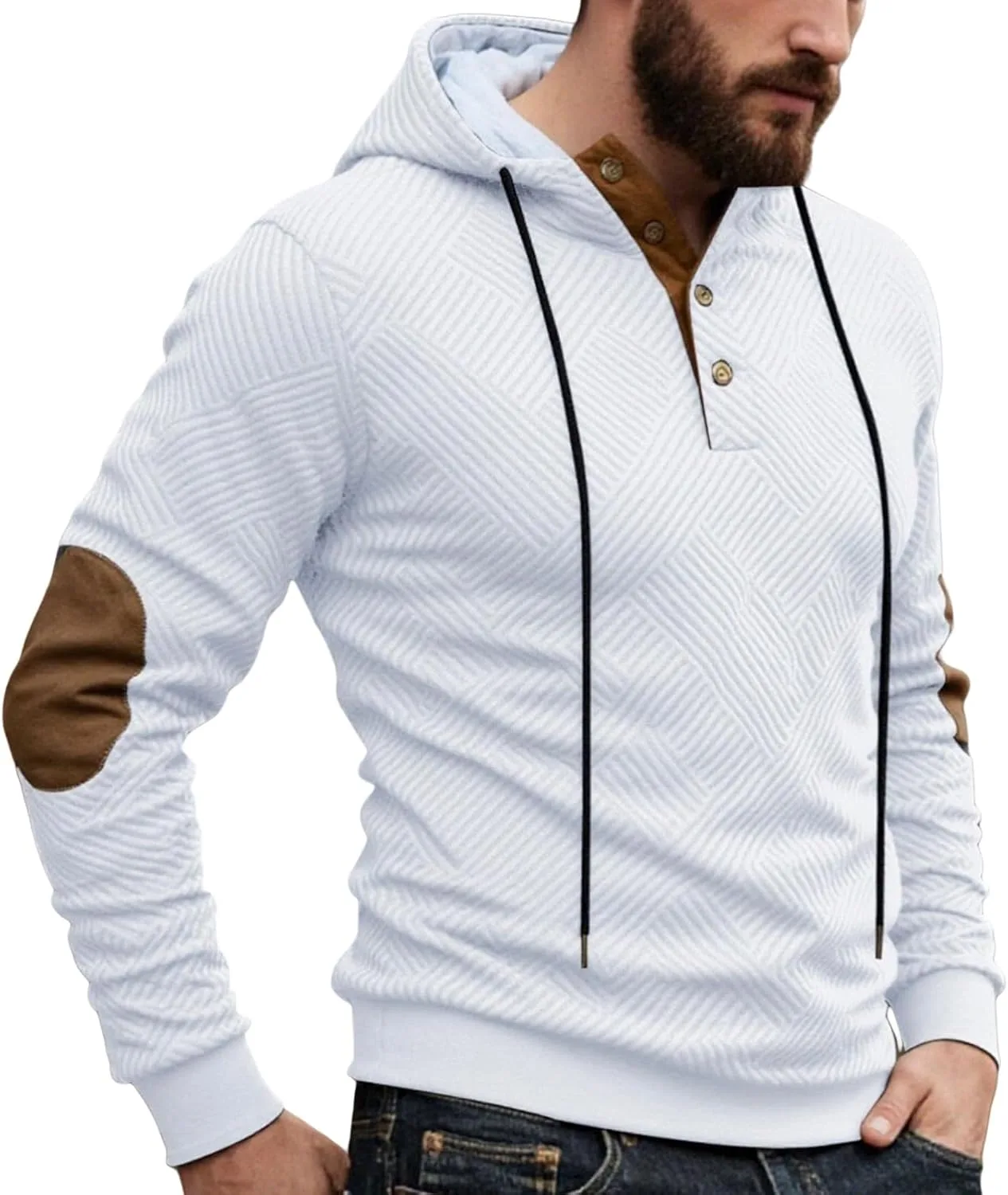 

Мужская повседневная флисовая толстовка с капюшоном и молнией на четверть XDFVC