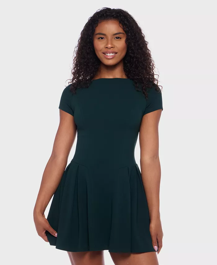 

Платье-футболка с короткими рукавами из крепа-скуба для юниоров с расклешенным лифом B Darlin