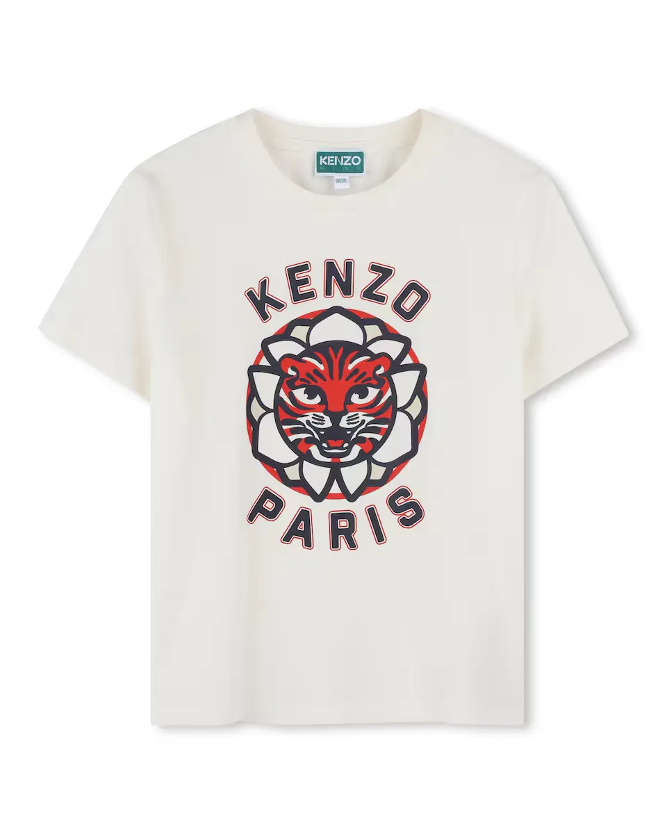 

Белая футболка из хлопка Kenzo Kids, белый
