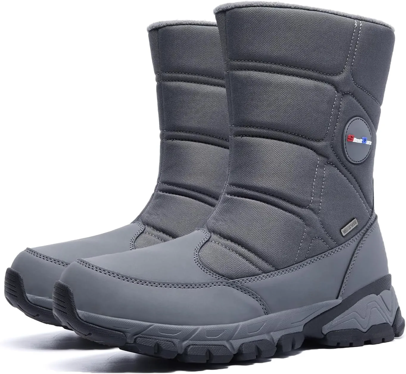 

Мужские зимние водонепроницаемые снежные ботинки SILENTCARE, теплые, на молнии, средней высоты, легкие, для активного отдыха на улице, серый