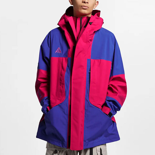 Куртка men's acg gore-tex outdoor windproof hooded jacket red blue 'rush pink hyper royal' Nike, розовый — фото 3