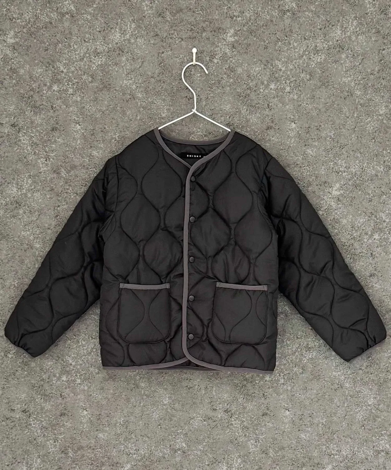 Куртка без воротника стёганая Micro Taffeta бежевая — фото 2