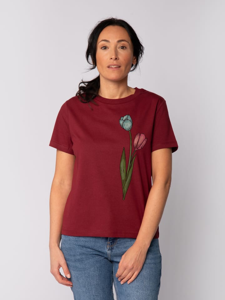 

Футболка с цветочным рисунком акварелью 05 бордового цвета wat Apparel, Красный, Футболка с цветочным рисунком акварелью 05 бордового цвета wat Apparel