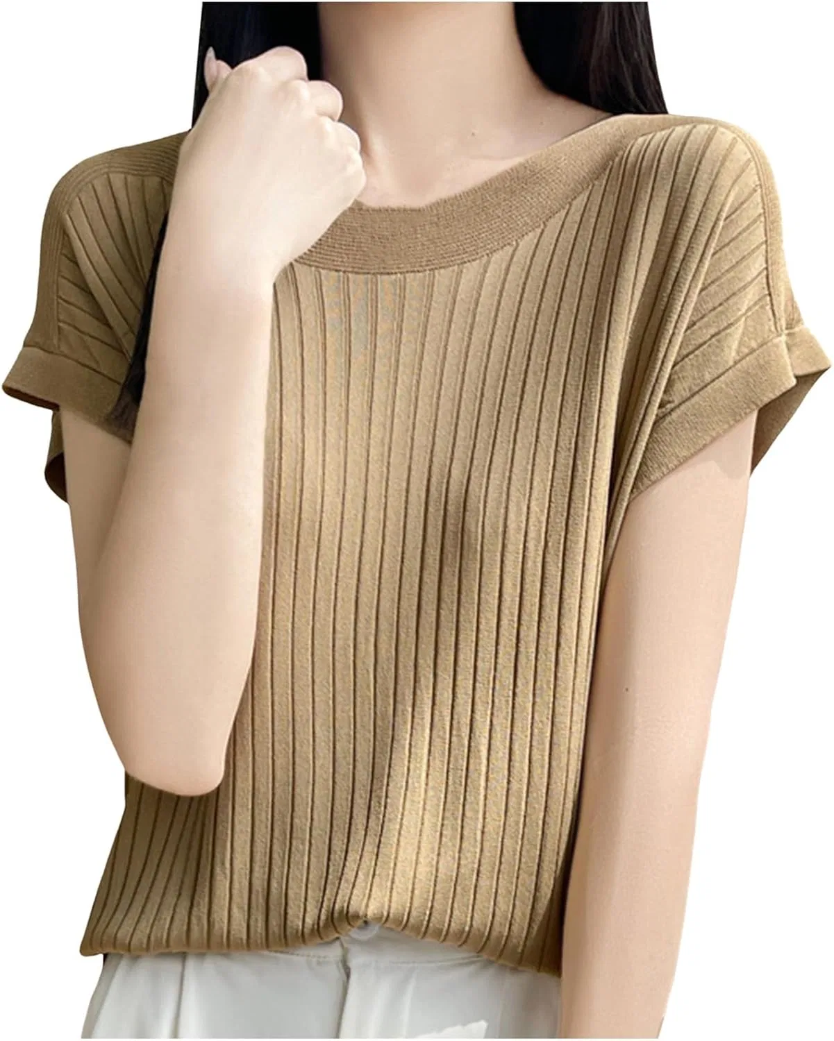 Футболка с коротким рукавом, свободная, женская, из коллекции Love Costume, цвет хаки