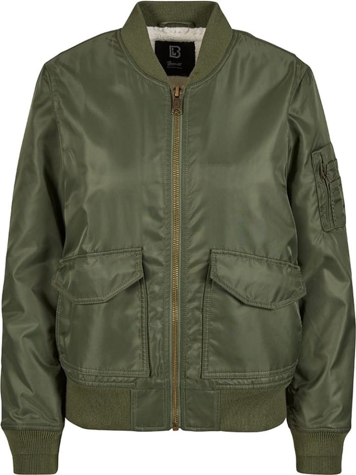 

Женская куртка-бомбер из шерпы зеленого цвета Brandit