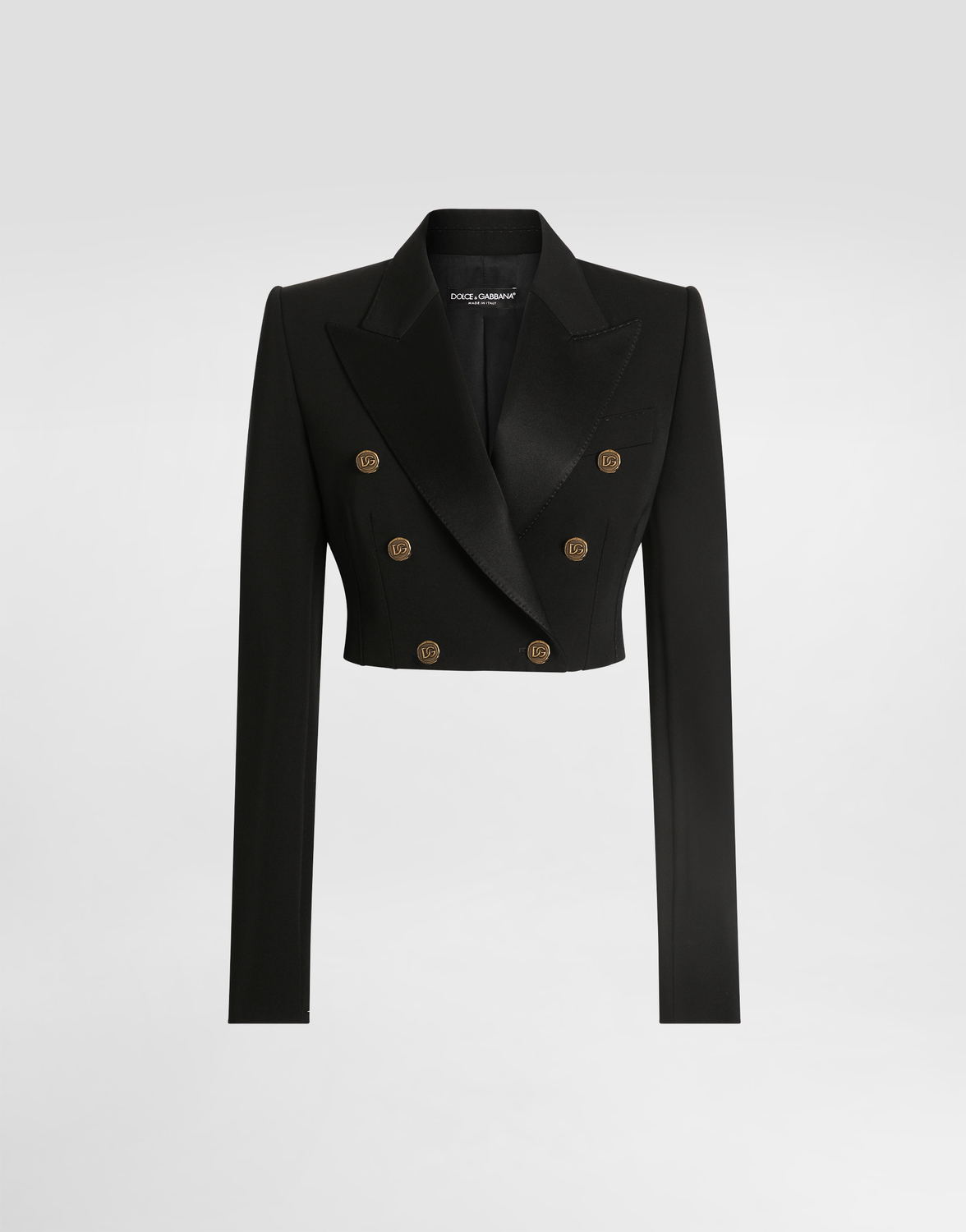 

Двубортный жакет из шерстяного габардина Dolce & Gabbana, черный