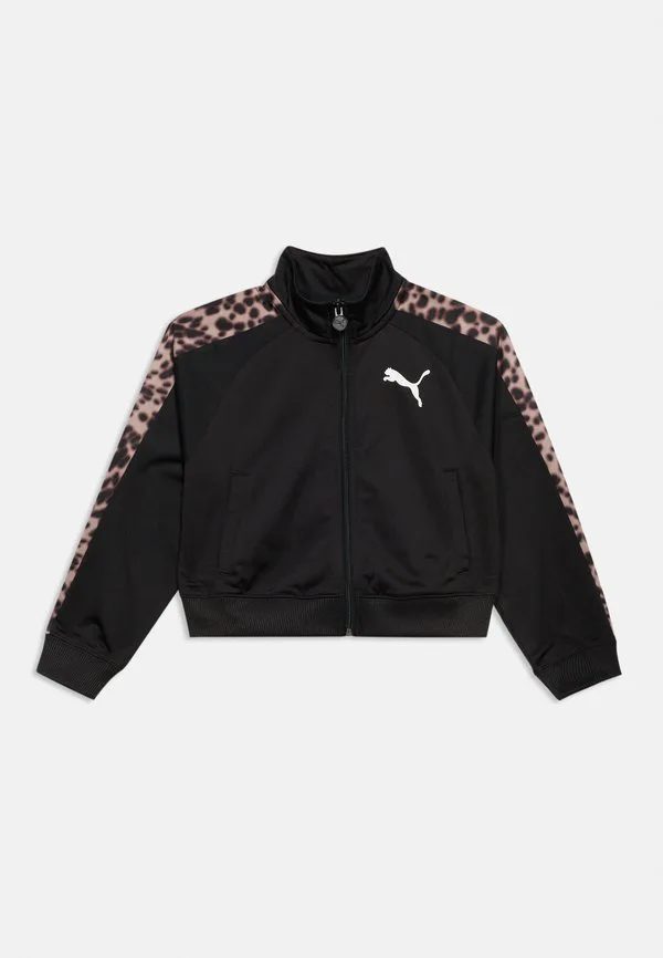 Свободная короткая толстовка на молнии с изображением животного Puma, Black — фото 3