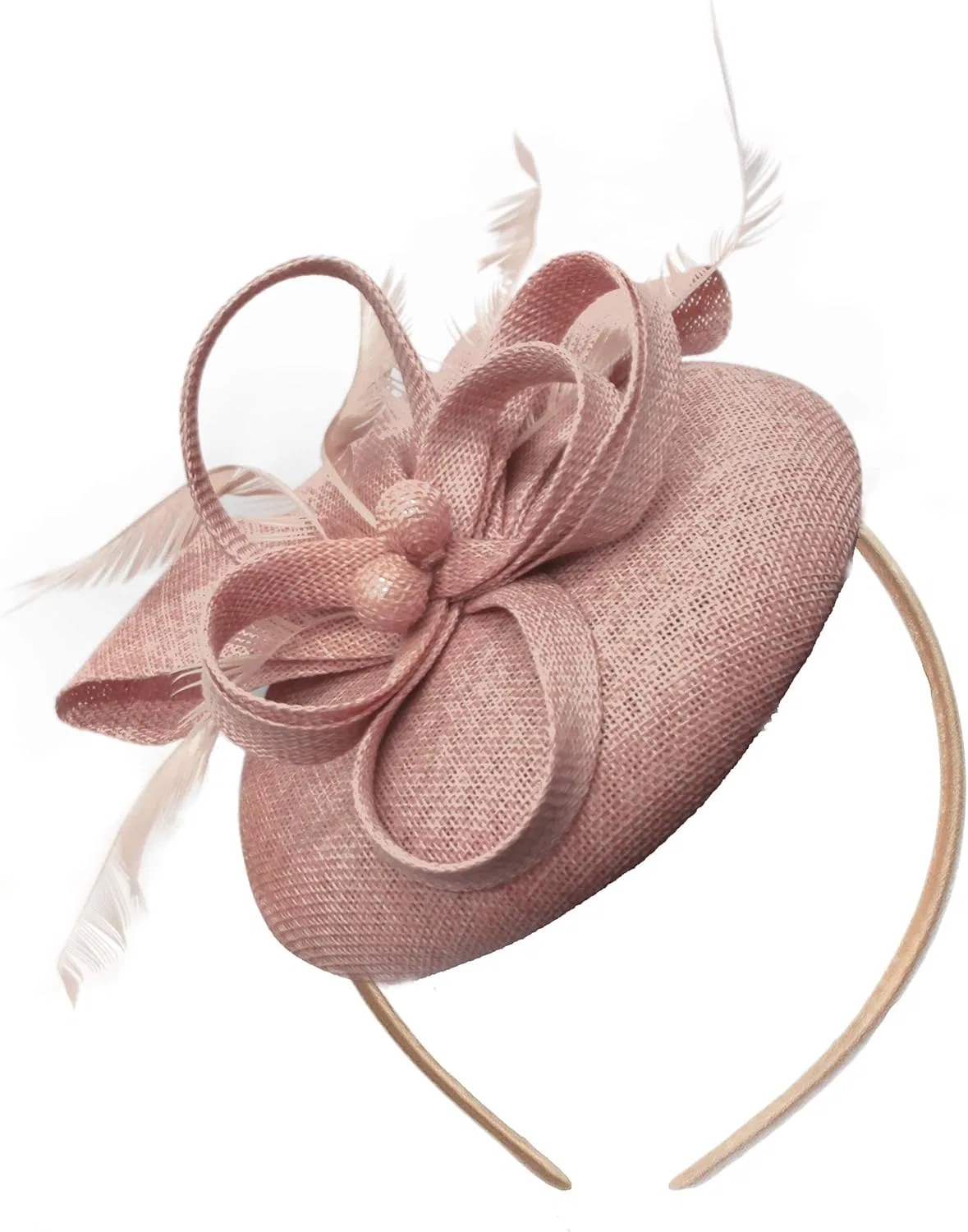 Женский круглый ободок-фасцинатор с бусинами от Caprilite Caprilite, Dustypink