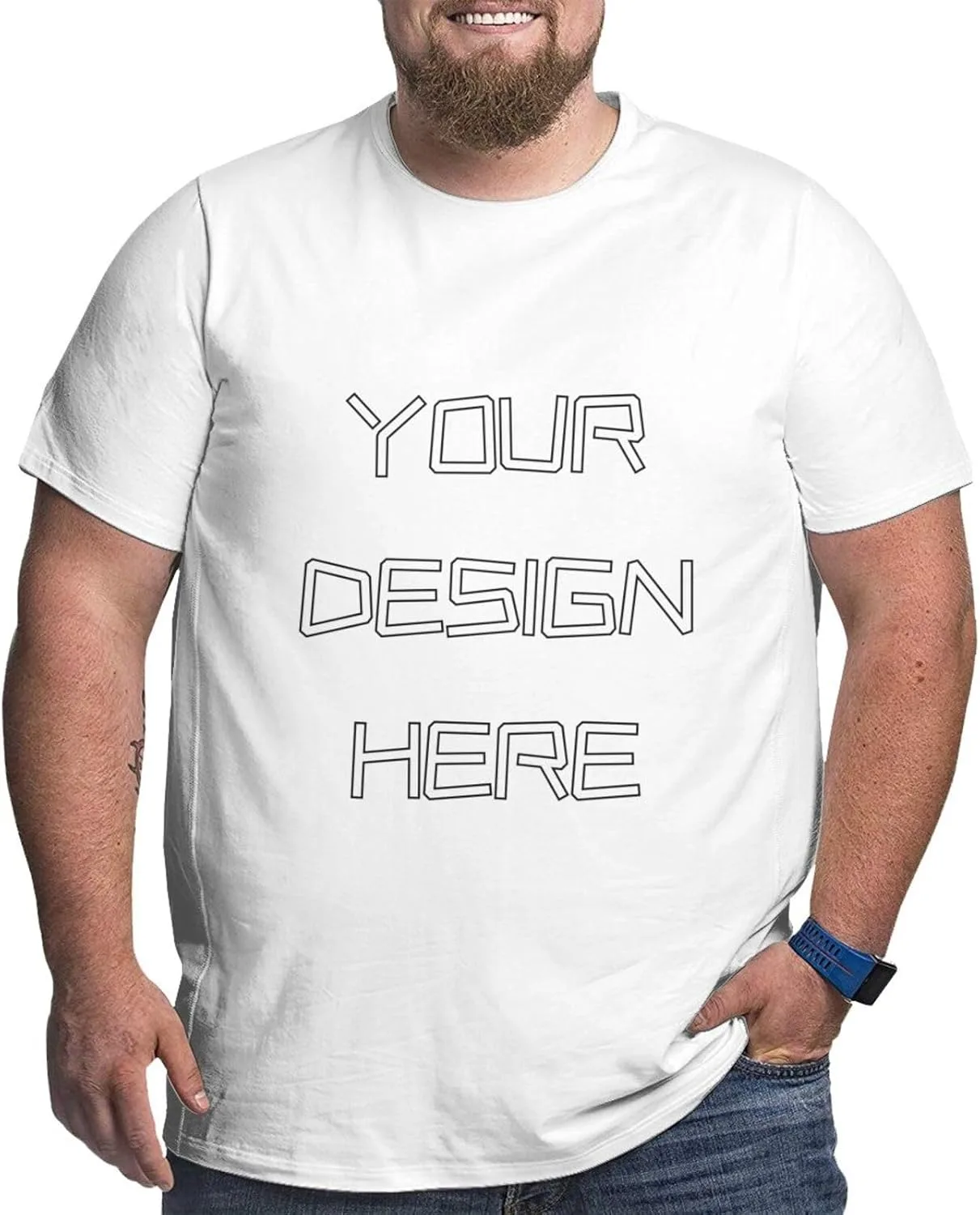 Футболка Big Tall Custom Shirt Cotton Short Sleeve