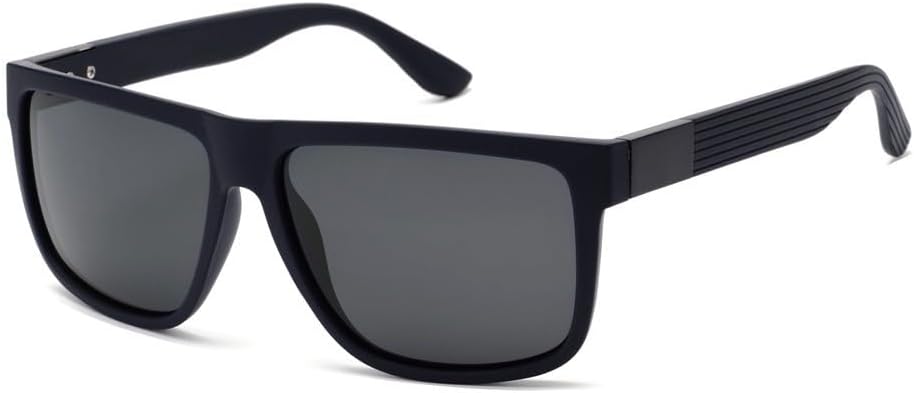 

Винтажные квадратные солнцезащитные очки для мужчин и женщин, поляризованные, с полосатыми дужками, металлическим декором, защита от УФ-излучения UV400 WNCKSQ, C2 Dark Blue Grey