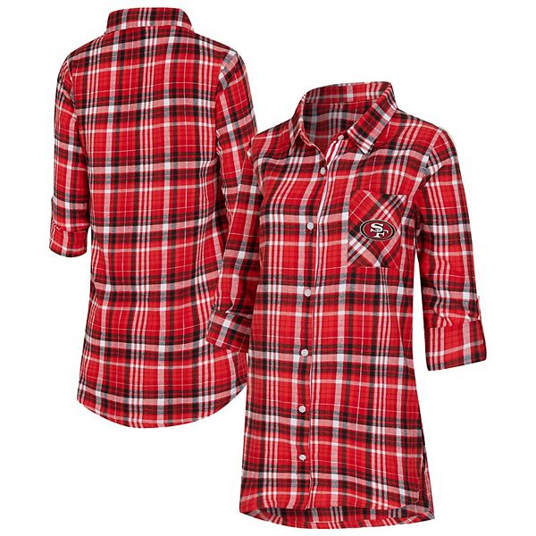 

Женская ночная рубашка concepts sport scarlet san francisco 49ers laney plaid tri-blend на пуговицах Unbranded
