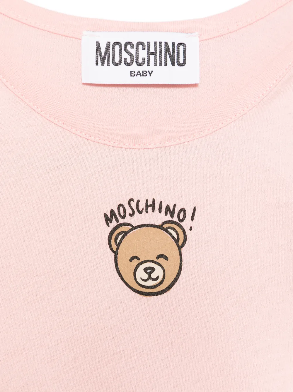 Боди с принтом мишки Moschino Kids, розовый — фото 3