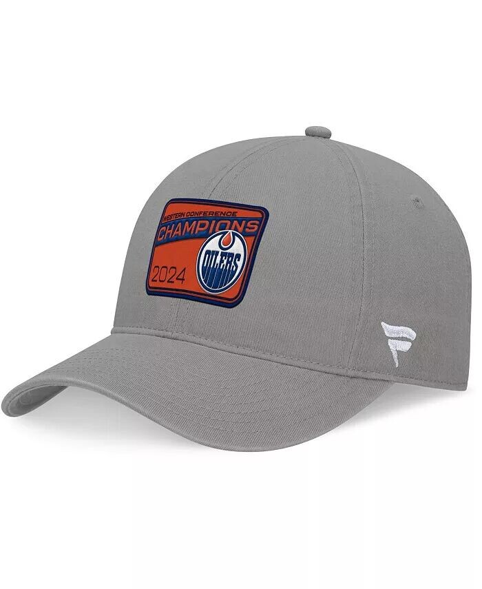 

Женская серая шапка Edmonton Oilers 2024 Western Conference Champions Unstructured Adjustable Fanatics