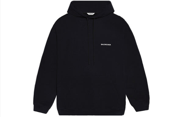 Свитер fleece sports hoodie black Balenciaga, черный — фото 2