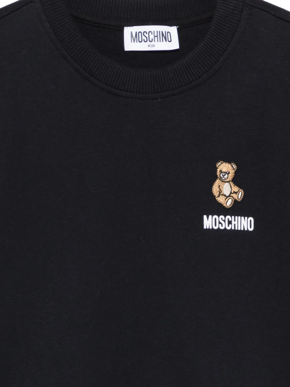Свитшот с принтом "Тедди" и логотипом Moschino Kids, черный — фото 3