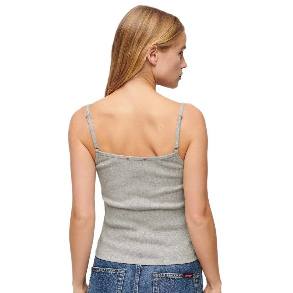 Футболка без рукавов Superdry Athletic Graphic Button Cami, серый — фото 2