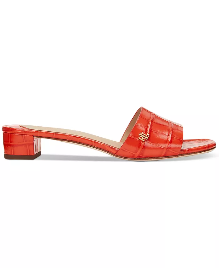 Женские сандалии Fay Slip-On Slide Dress Lauren Ralph Lauren, оранжевый — фото 2