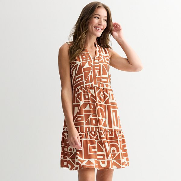 

Женское платье-бэбидолл без рукавов с воротником-рюшем 5Th + Madison Edit