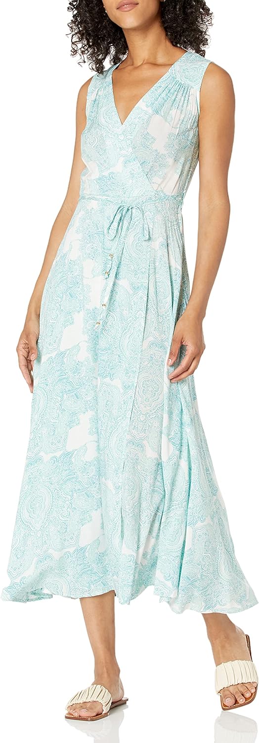 

Женское платье без рукавов Calvin Klein с завязкой на горловине и поясом, Mykonos Multi