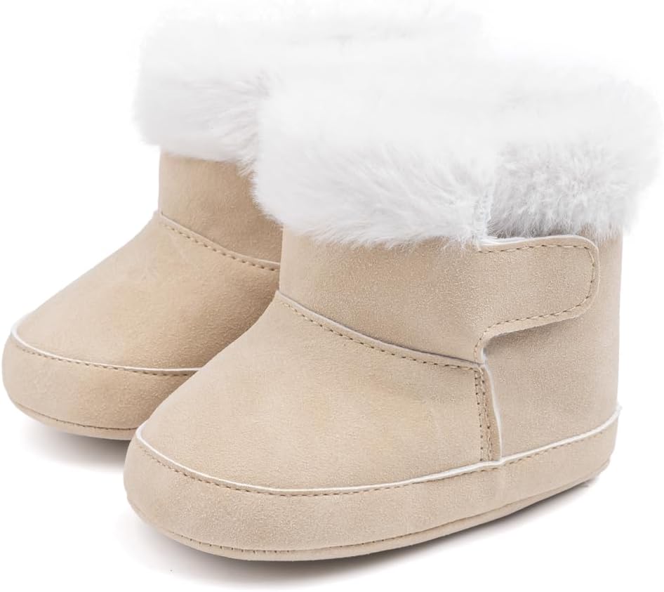 

Sawimlgy Детские Пинетки Мальчики Девочки Меховые Зимние Сапожки с Ковбойскими Кисточками и Бантиком, Молния сбоку, Мягкая Подошва, Для Малышей и Новорожденных, Теплые Сапожки для Первой Прогулки и Детской Колыбели, Для Улицы
