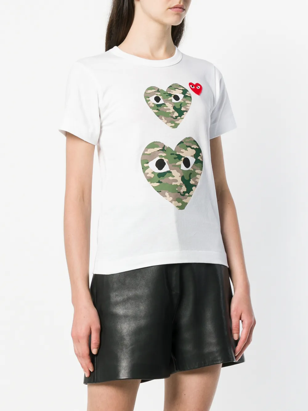 Футболка с принтом сердец Comme Des Garçons Play, белый — фото 3