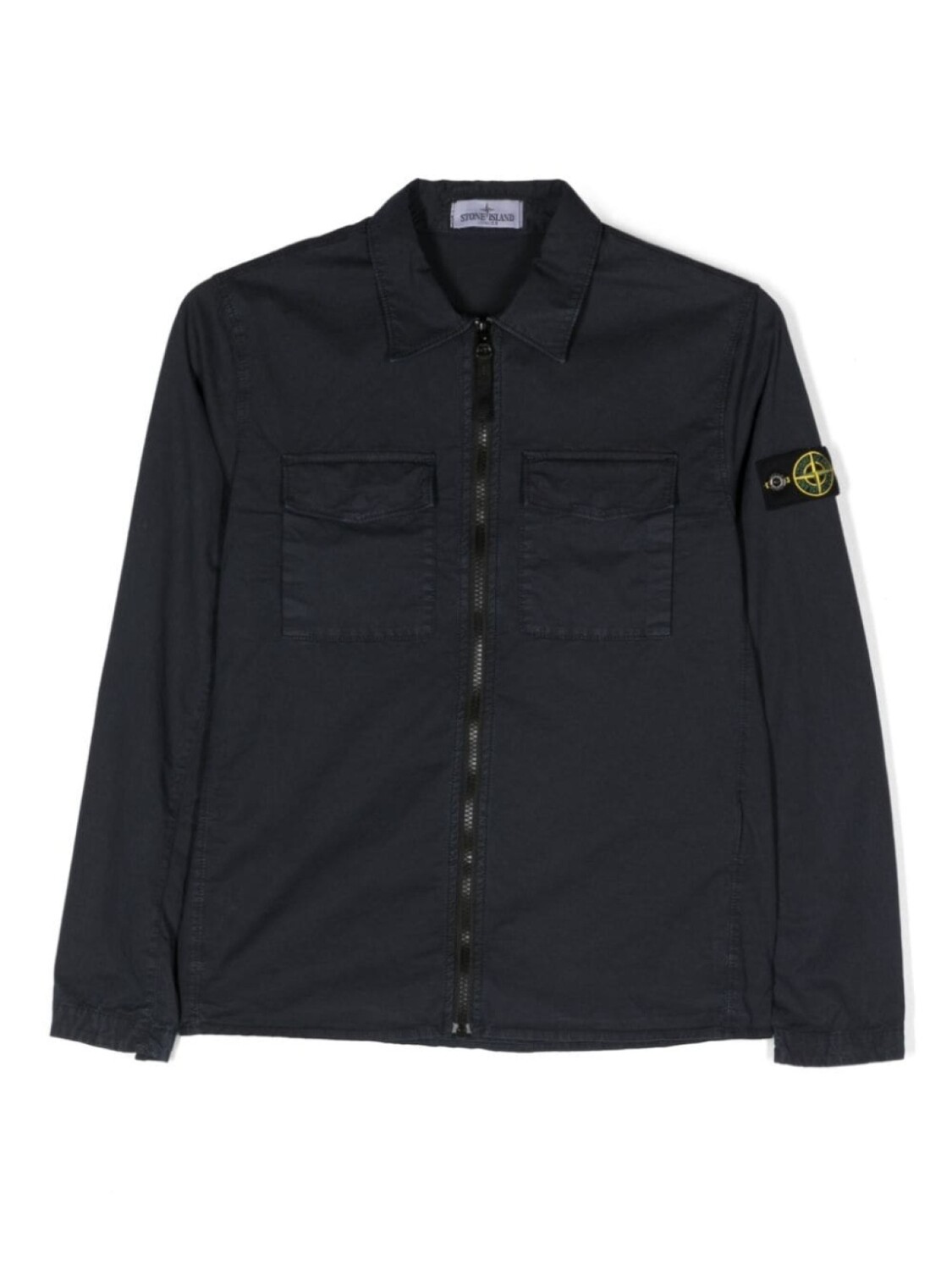 

Stone Island Junior куртка-рубашка с нашивкой-логотипом, синий