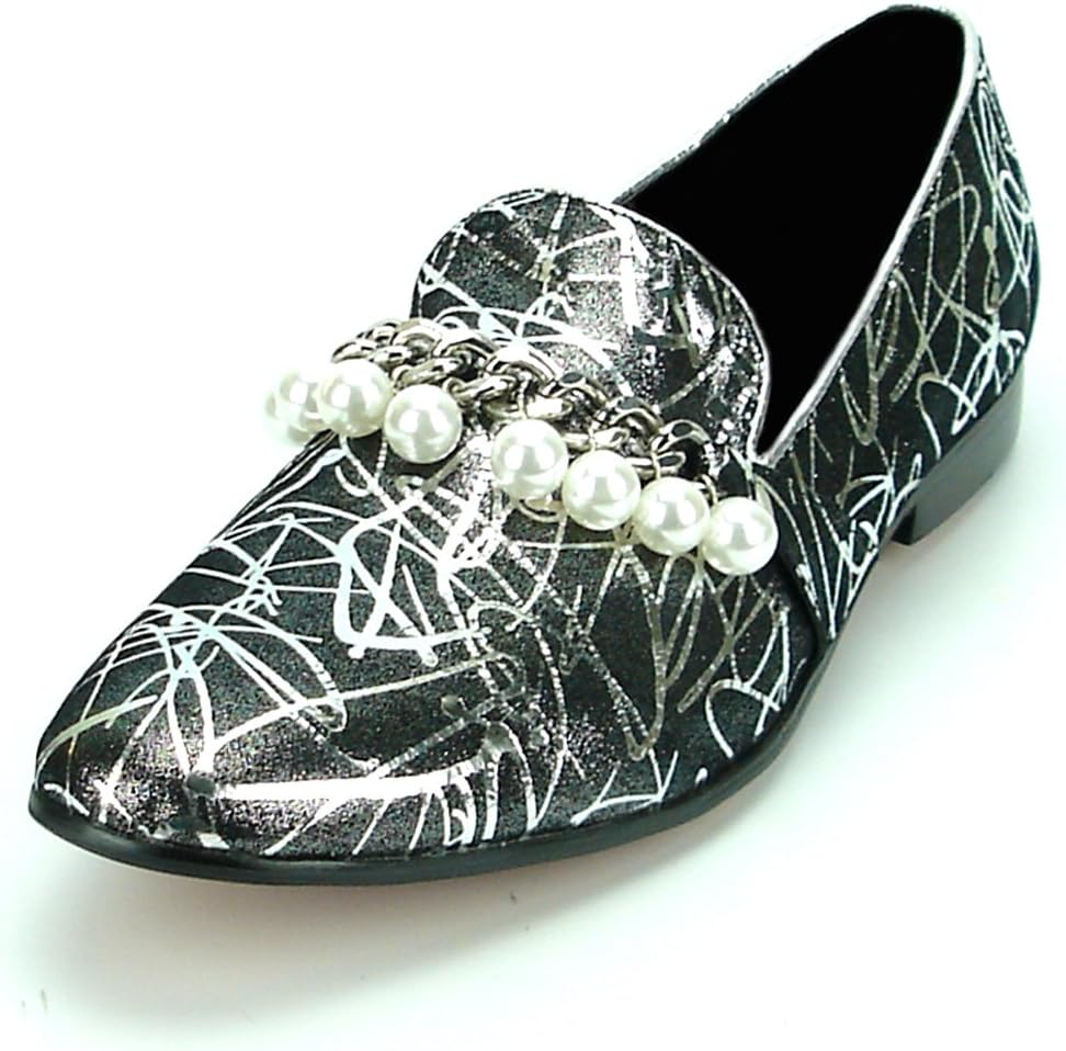 

Мужские кожаные лоферы Fiesso от Aurelio Garcia FI-7215 с цепочкой и жемчугом Fiesso By Aurelio Garcia, серебро