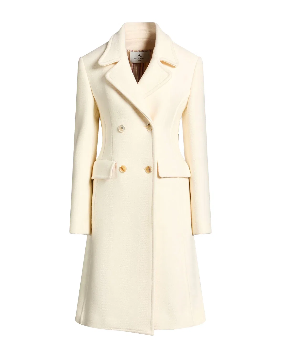 Пальто двубортное шерстяное Etro Ivory