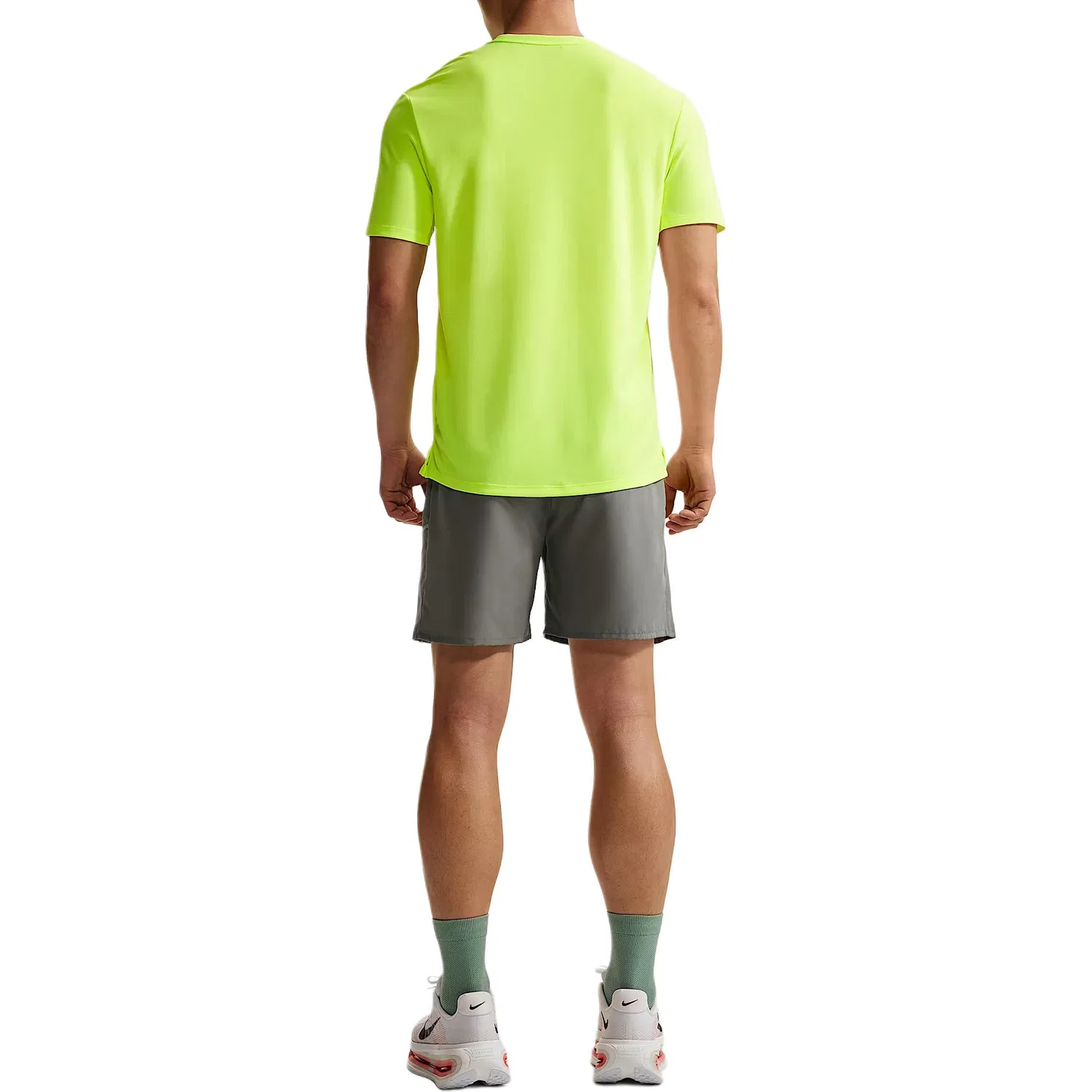 Футболка для бега Dri Fit Miler мужская Nike, Neon Ice Yellow/Light Yellow Green — фото 4