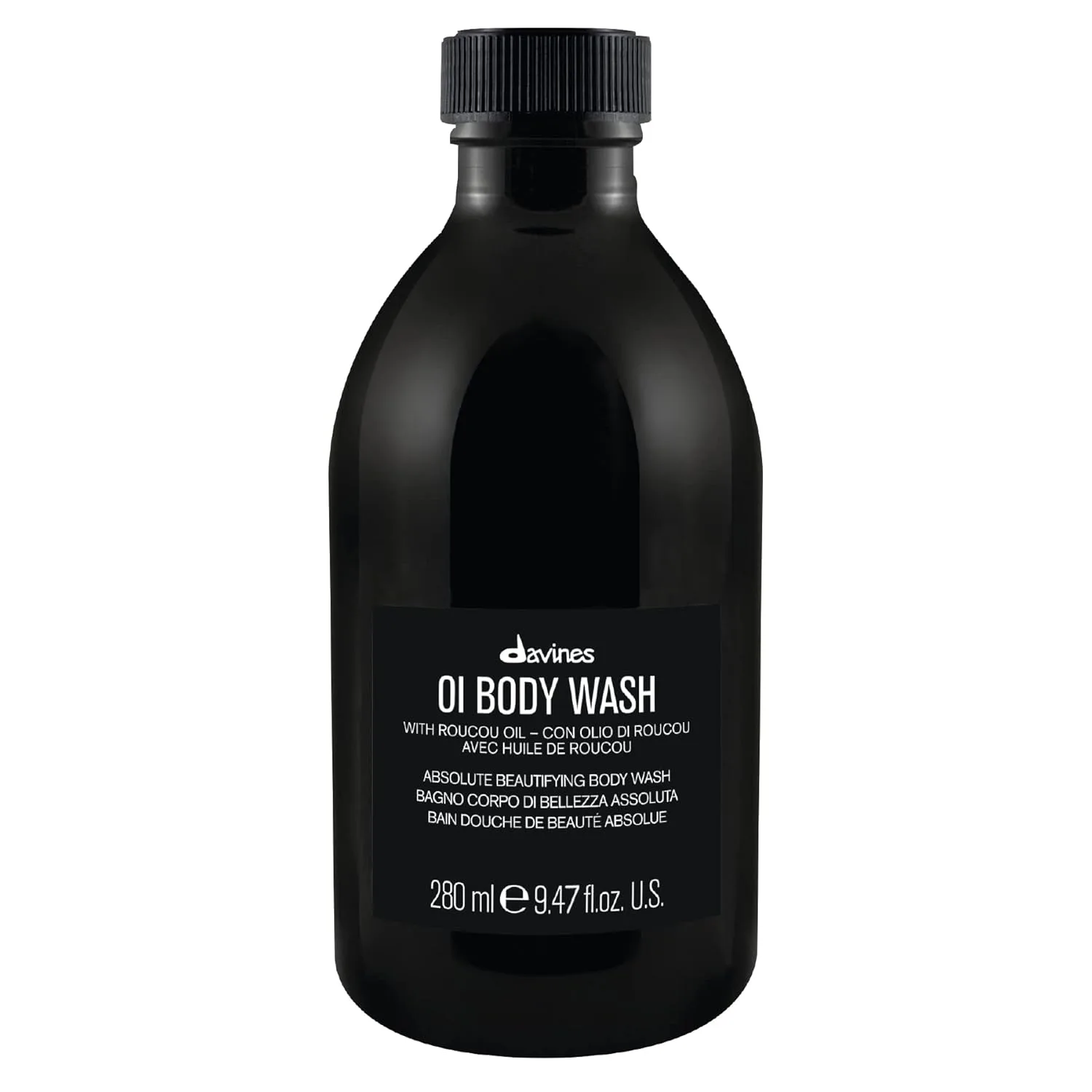 Davines OI Body Wash, нежный увлажняющий гель для душа для всех типов кожи - увлажняет и смягчает кожу с антиоксидантным маслом руку, 280 мл, Black