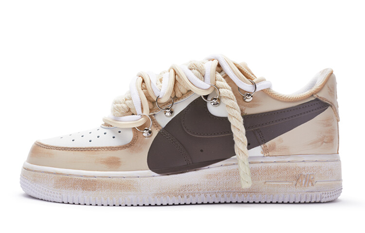 

Кроссовки для скейтбординга Air Force 1 женские, низкие, белые/коричневые Nike, Коричневый, Кроссовки для скейтбординга Air Force 1 женские, низкие, белые/коричневые Nike