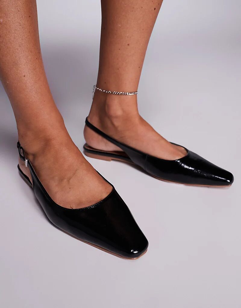 Балетки River Island с открытой пяткой черного цвета — фото 4