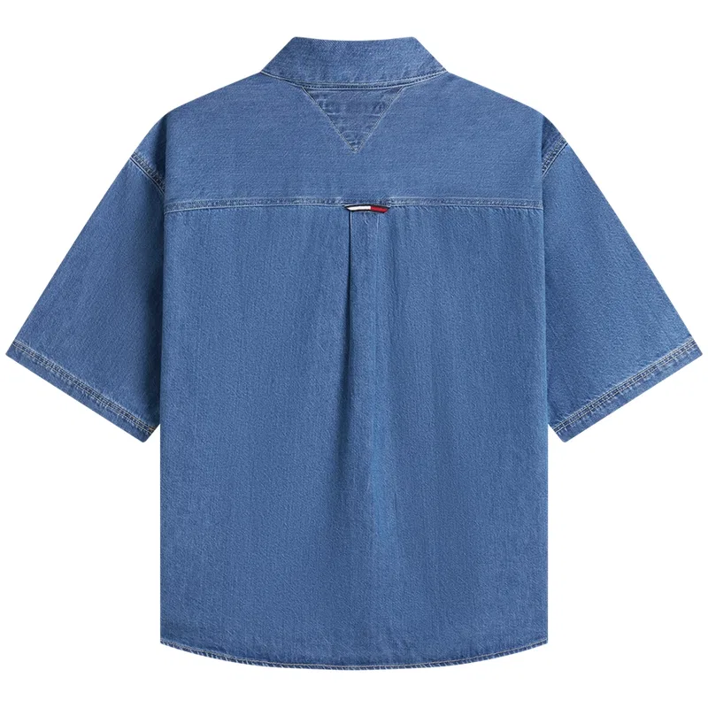 Рубашка мужская джинсовая blue 1A4 lapel moderate denim Tommy Hilfiger, Denim Blue 1A4 — фото 3