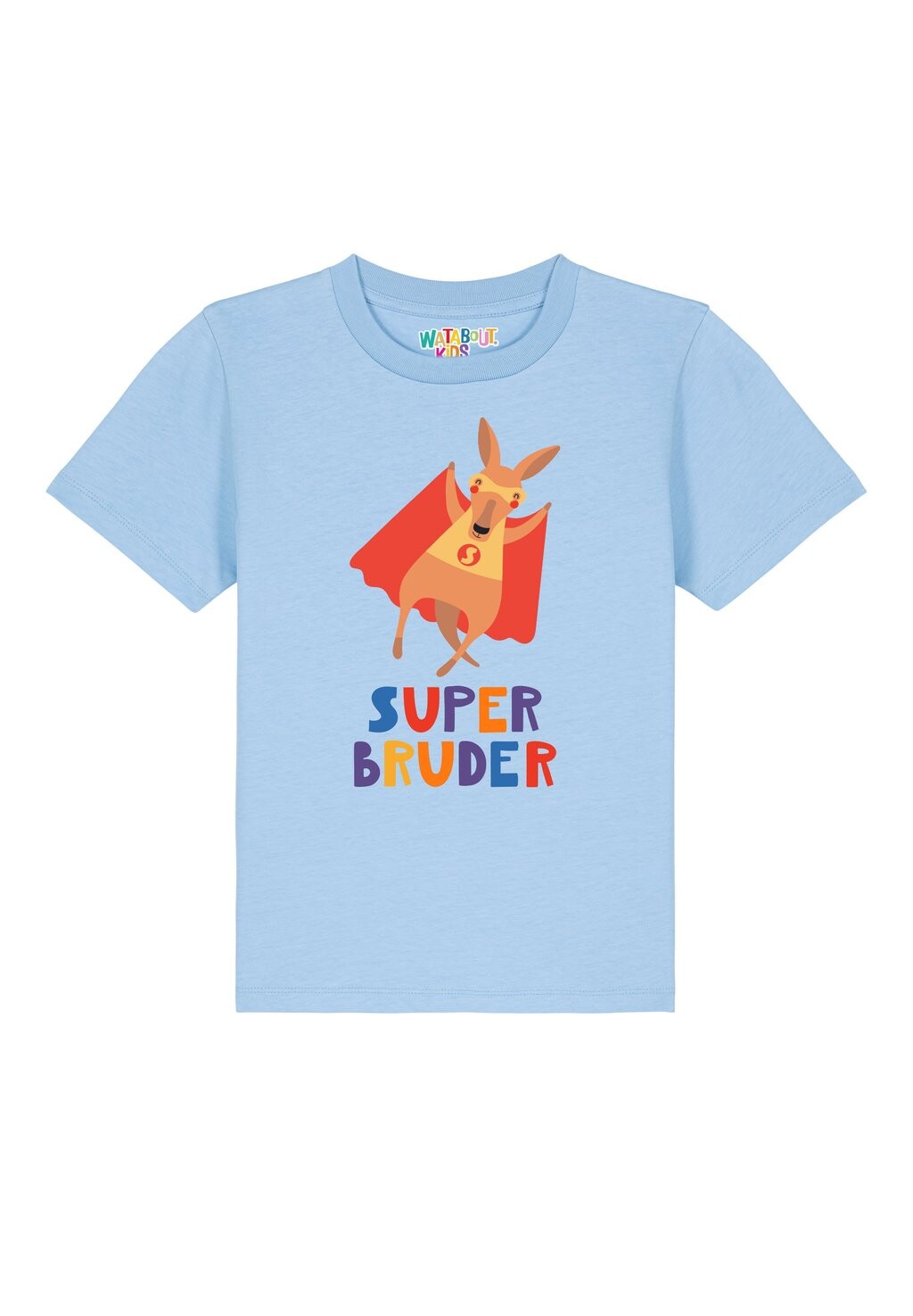 

Футболка с принтом KÄNGURU SUPERBRUDER watapparel, светло-голубой