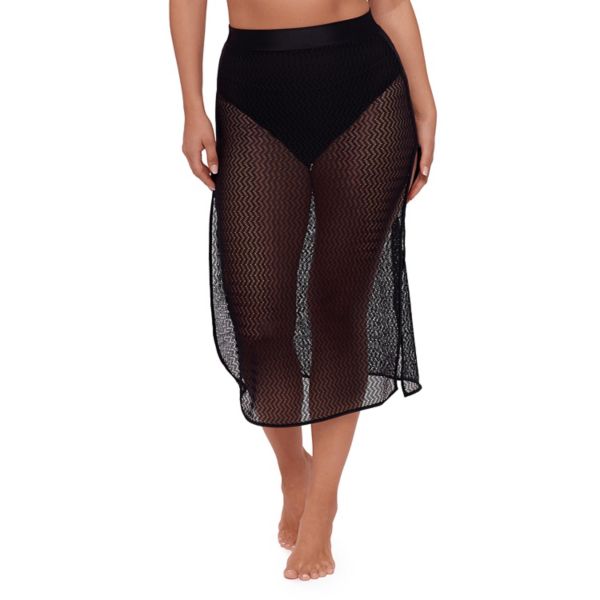 

Женская юбка крючком с разрезами по бокам S3 Swim, цвет onyx
