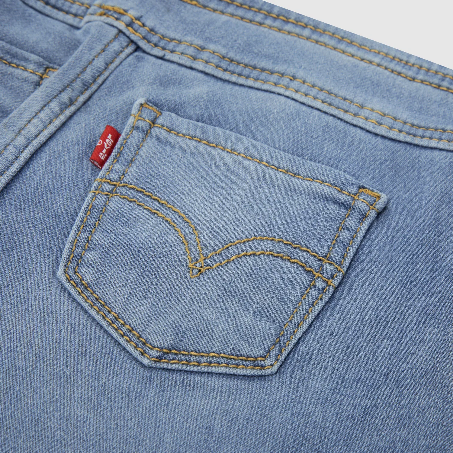 Джинсы Dobby Pull On Wide Leg Jeans для девочек 4-6 лет Levi's, Medium Wash — фото 4