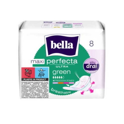 

Bella 8шт Perfecta Film Pad Ultra Maxi Green Toruńskie Zakł.Mat.Opatr