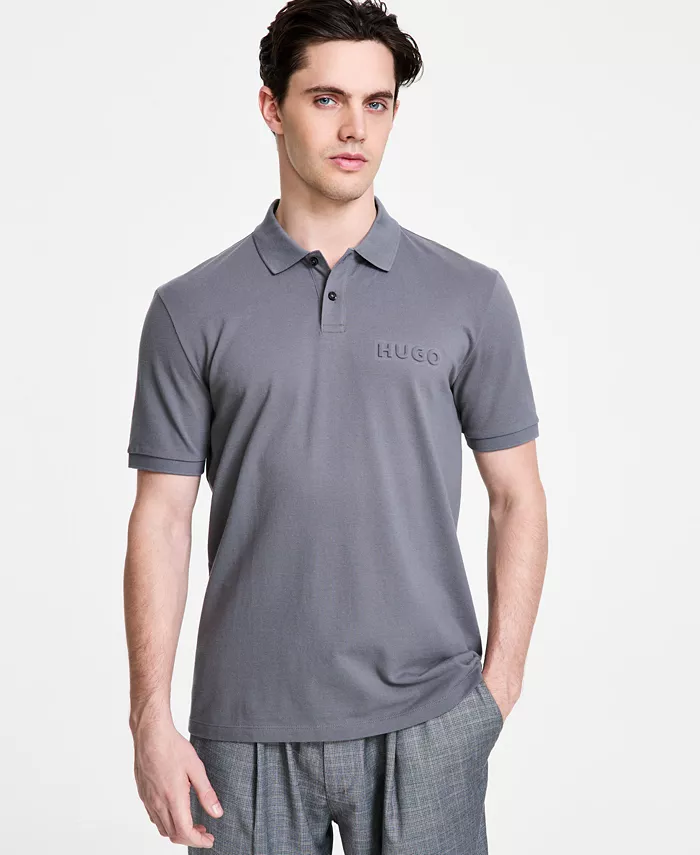 

Мужская классическая поло с логотипом Dalunos Hugo Boss, серый