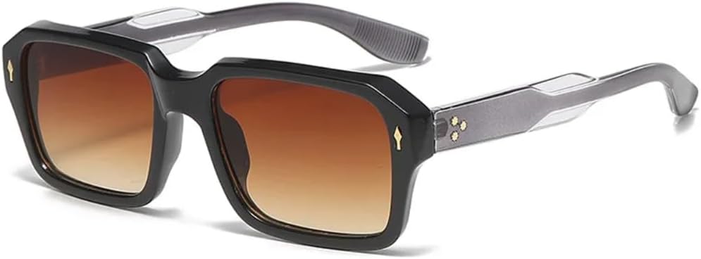 

Солнцезащитные очки с защитой от УФ-излучения UV400 | Маленькая оправа, заклепки, цветные линзы | Для женщин и мужчин, для занятий спортом на открытом воздухе и вождения DSVIGF, Black-lightbrown